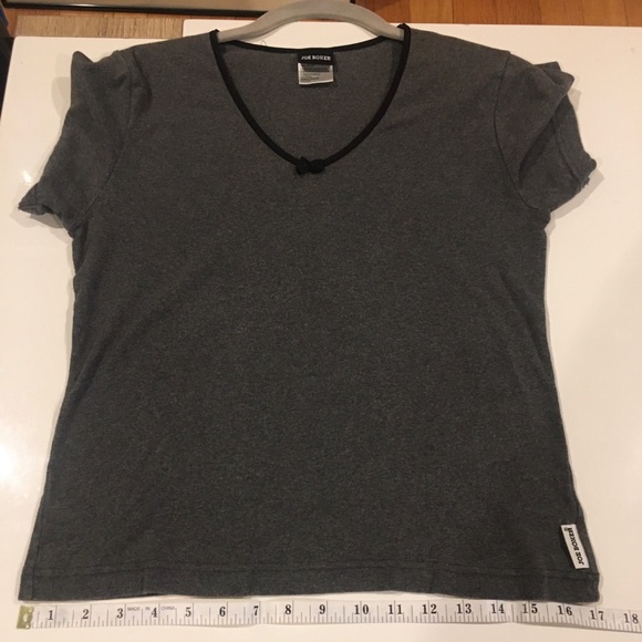 Joe Boxer gray t-shirt with black bow on v-neck - Picture 4 of 7